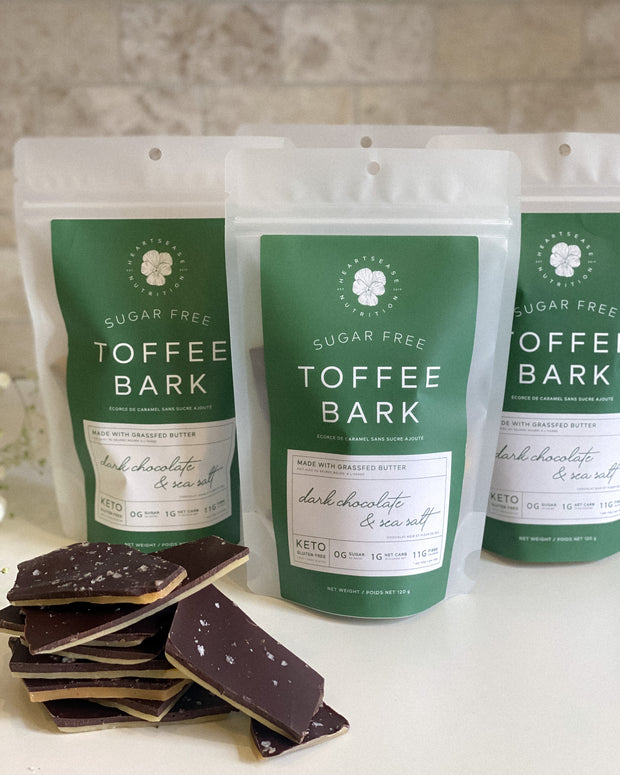 Sugar Free Toffee Bark ✧ dark chocolate & sea salt