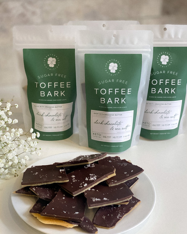 Sugar Free Toffee Bark ✧ dark chocolate & sea salt